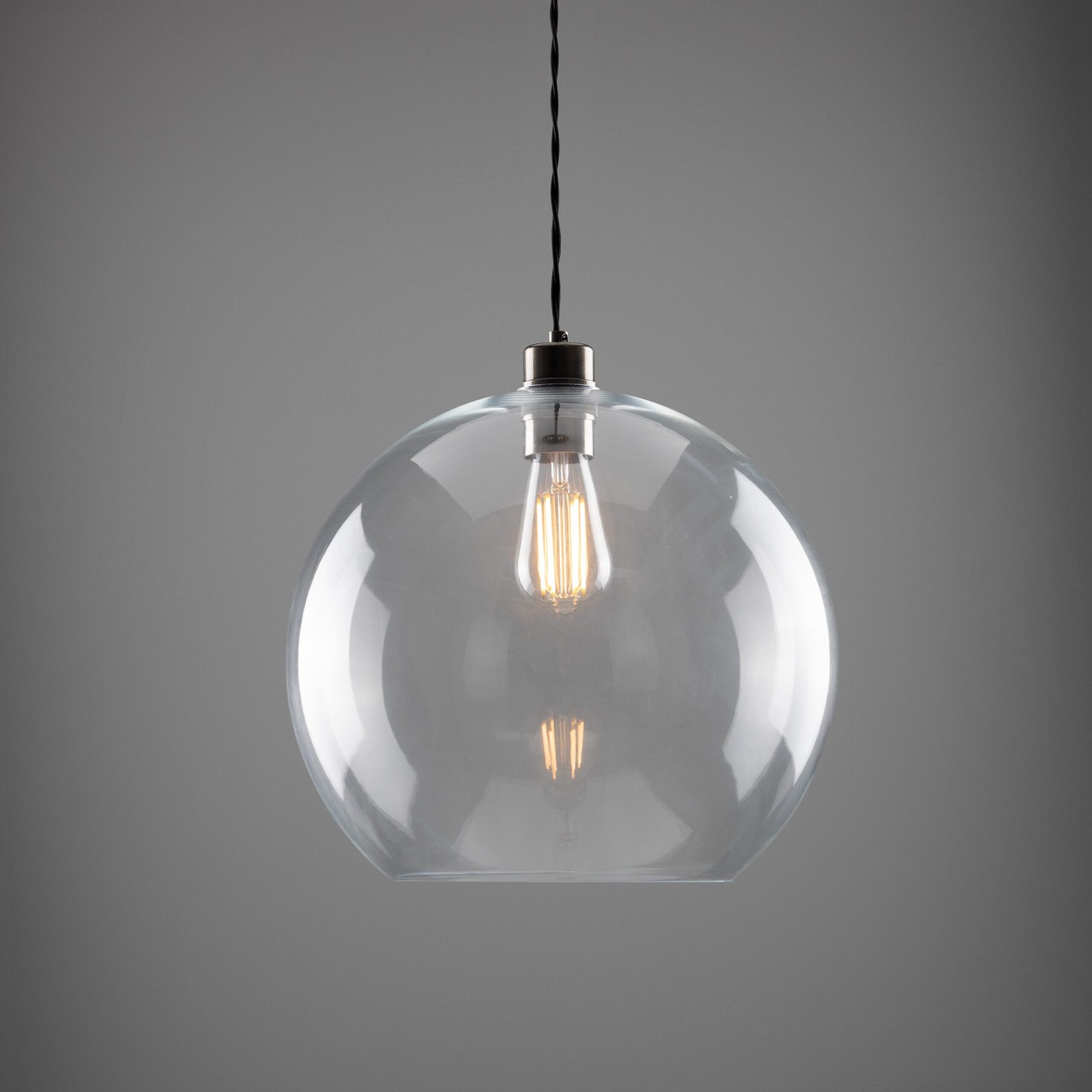 Eden 350mm Clear Sphere Pendant Bedroom Pendant Lights Great Lighting UK Ltd