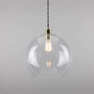 Eden 350mm Clear Sphere Pendant Bedroom Pendant Lights Great Lighting UK Ltd