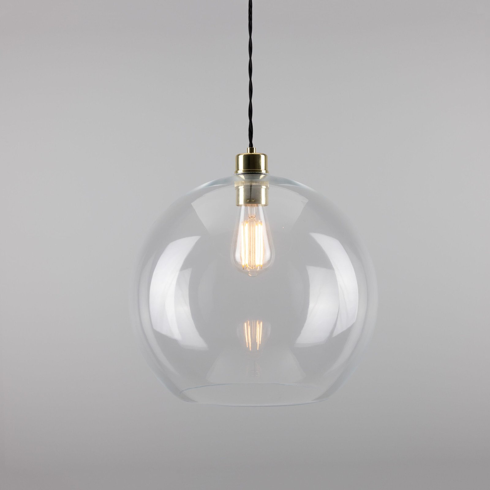 Eden 350mm Clear Sphere Pendant Bedroom Pendant Lights Great Lighting UK Ltd