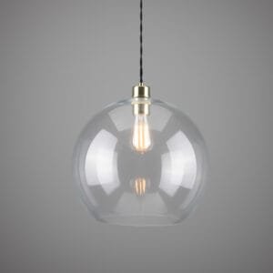 Eden 350mm Clear Sphere Pendant Bedroom Pendant Lights Great Lighting UK Ltd