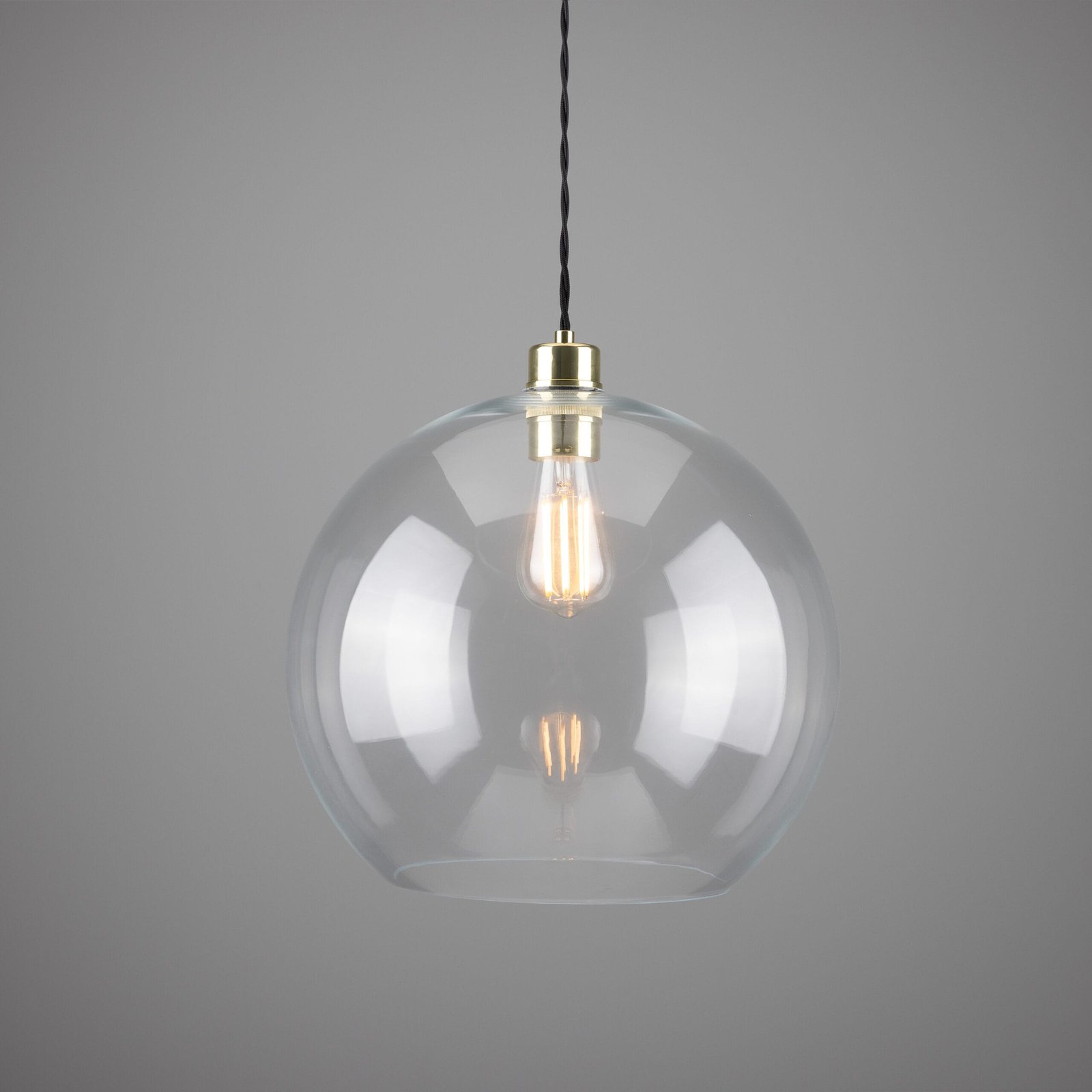 Eden 350mm Clear Sphere Pendant Bedroom Pendant Lights Great Lighting UK Ltd