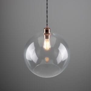 Eden 350mm Clear Sphere Pendant Bedroom Pendant Lights Great Lighting UK Ltd