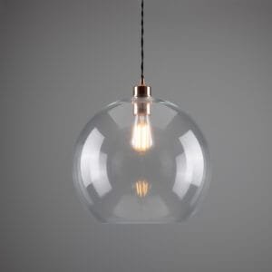 Eden 350mm Clear Sphere Pendant Bedroom Pendant Lights Great Lighting UK Ltd