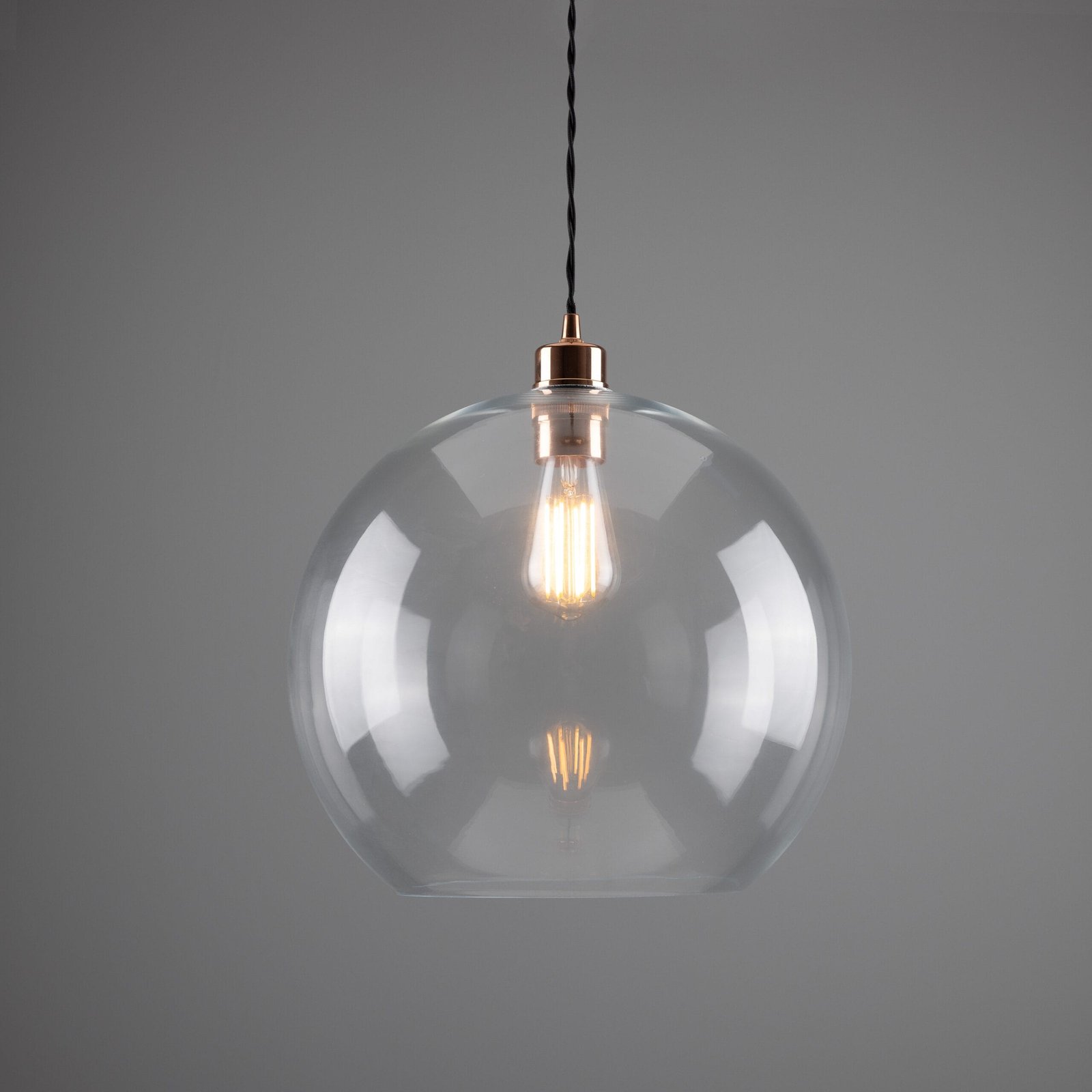 Eden 350mm Clear Sphere Pendant Bedroom Pendant Lights Great Lighting UK Ltd