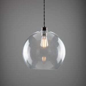 Eden 350mm Clear Sphere Pendant Bedroom Pendant Lights Great Lighting UK Ltd