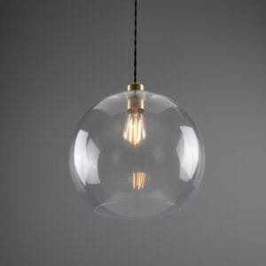 Eden 350mm Clear Sphere Pendant Bedroom Pendant Lights Great Lighting UK Ltd