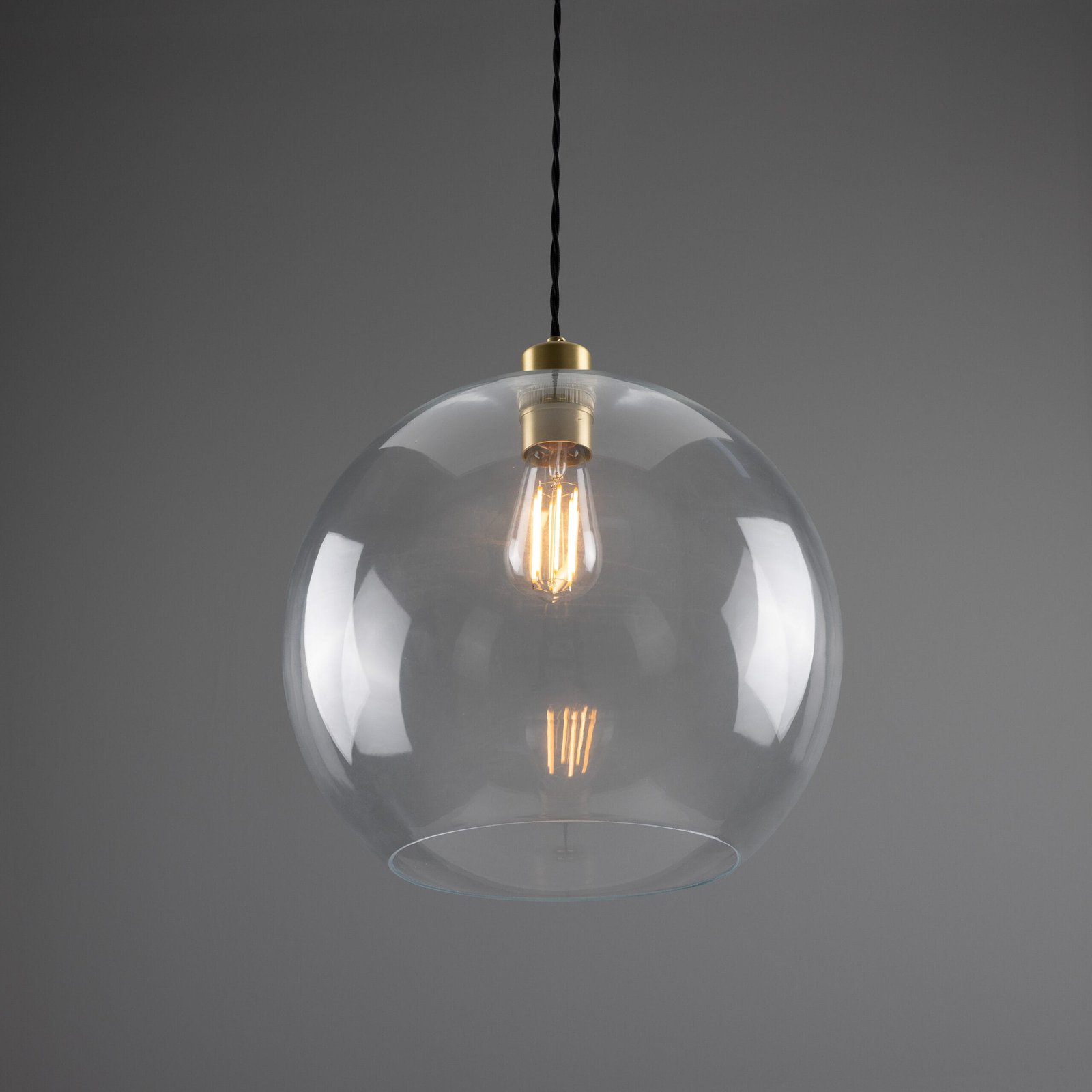 Eden 350mm Clear Sphere Pendant Bedroom Pendant Lights Great Lighting UK Ltd