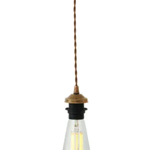 Doha Vintage Pendant Light with Twisted Braided Cable Minimalist Ceiling Lights Great Lighting UK Ltd