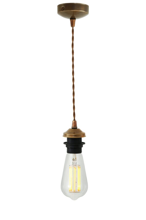 Doha Vintage Pendant Light with Twisted Braided Cable Kitchen Ceilings Lights Great Lighting UK Ltd