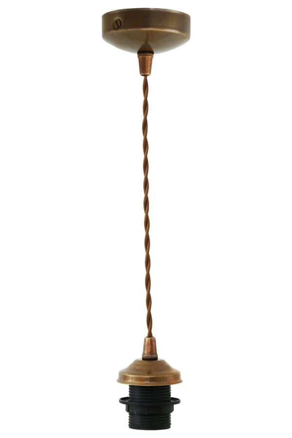 Doha Vintage Pendant Light with Twisted Braided Cable Kitchen Ceilings Lights Great Lighting UK Ltd