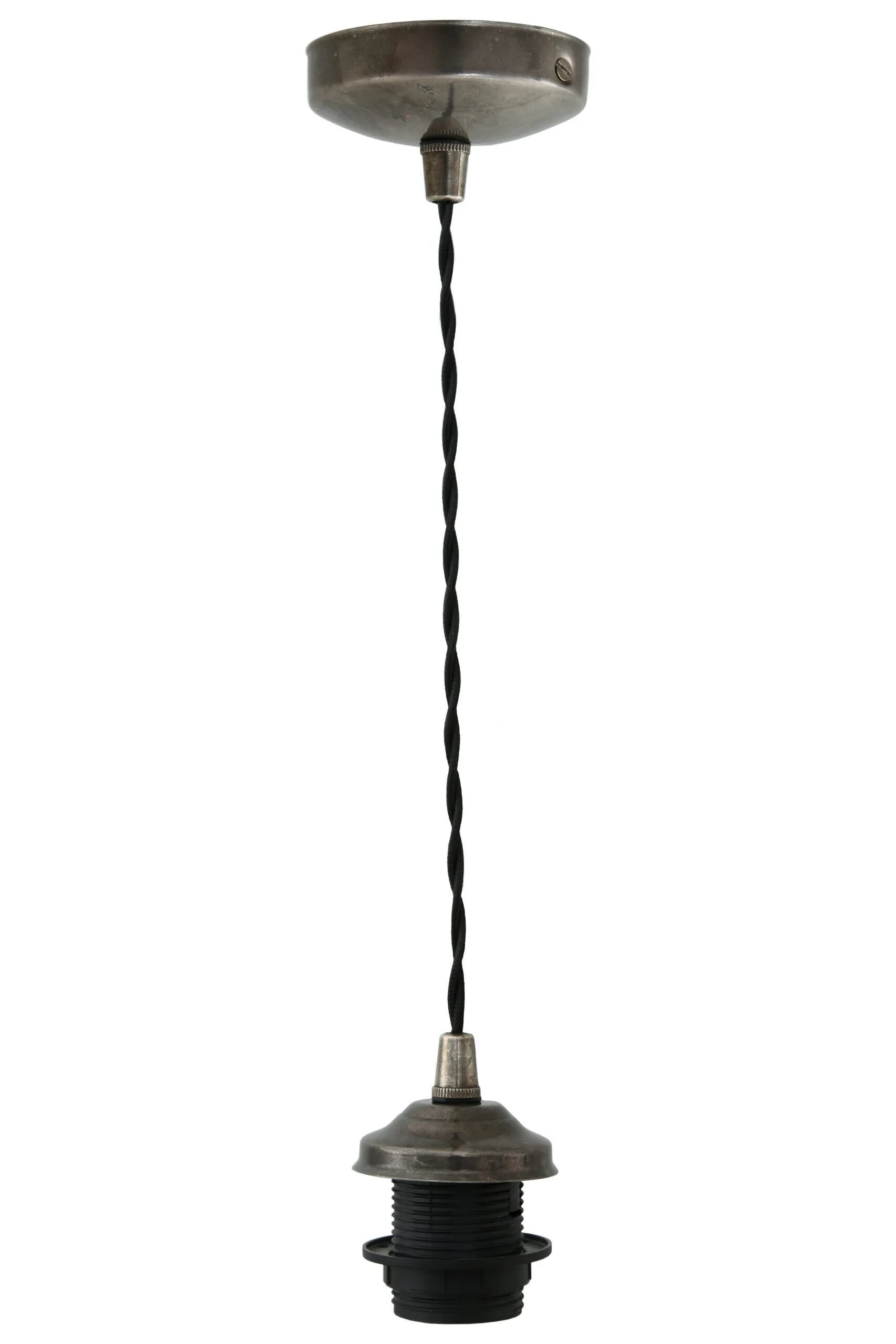Doha Vintage Pendant Light with Twisted Braided Cable Minimalist Ceiling Lights Great Lighting UK Ltd