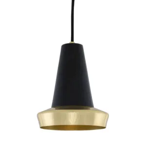 Malabo Polished Brass And Matt Black Pendant Brass and Moroccan Pendants Great Lighting UK Ltd