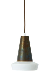 Malabo White And Antique Brass Pendant Industrial Pendant Lights Great Lighting UK Ltd