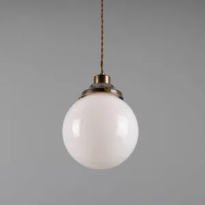 Gentry Opal Globe Pendant Light 20 cm Glass and Globe Lights Great Lighting UK Ltd