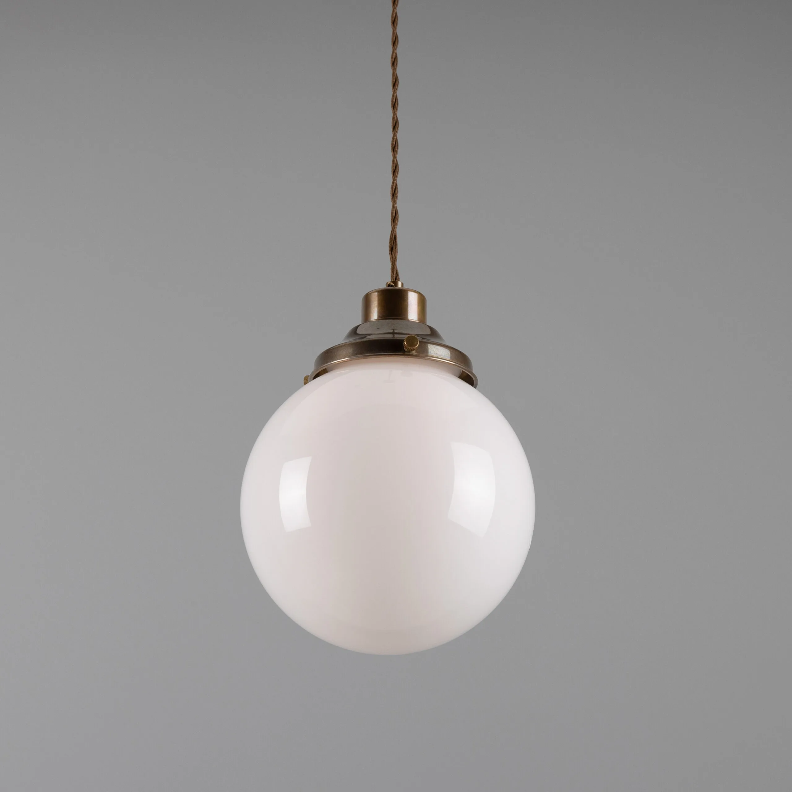 Gentry Opal Globe Pendant Light 20 cm Glass and Globe Lights Great Lighting UK Ltd