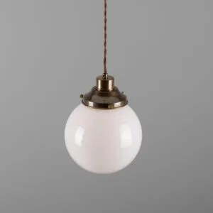 Gentry Opal Globe Pendant Light 20 cm Glass and Globe Lights Great Lighting UK Ltd
