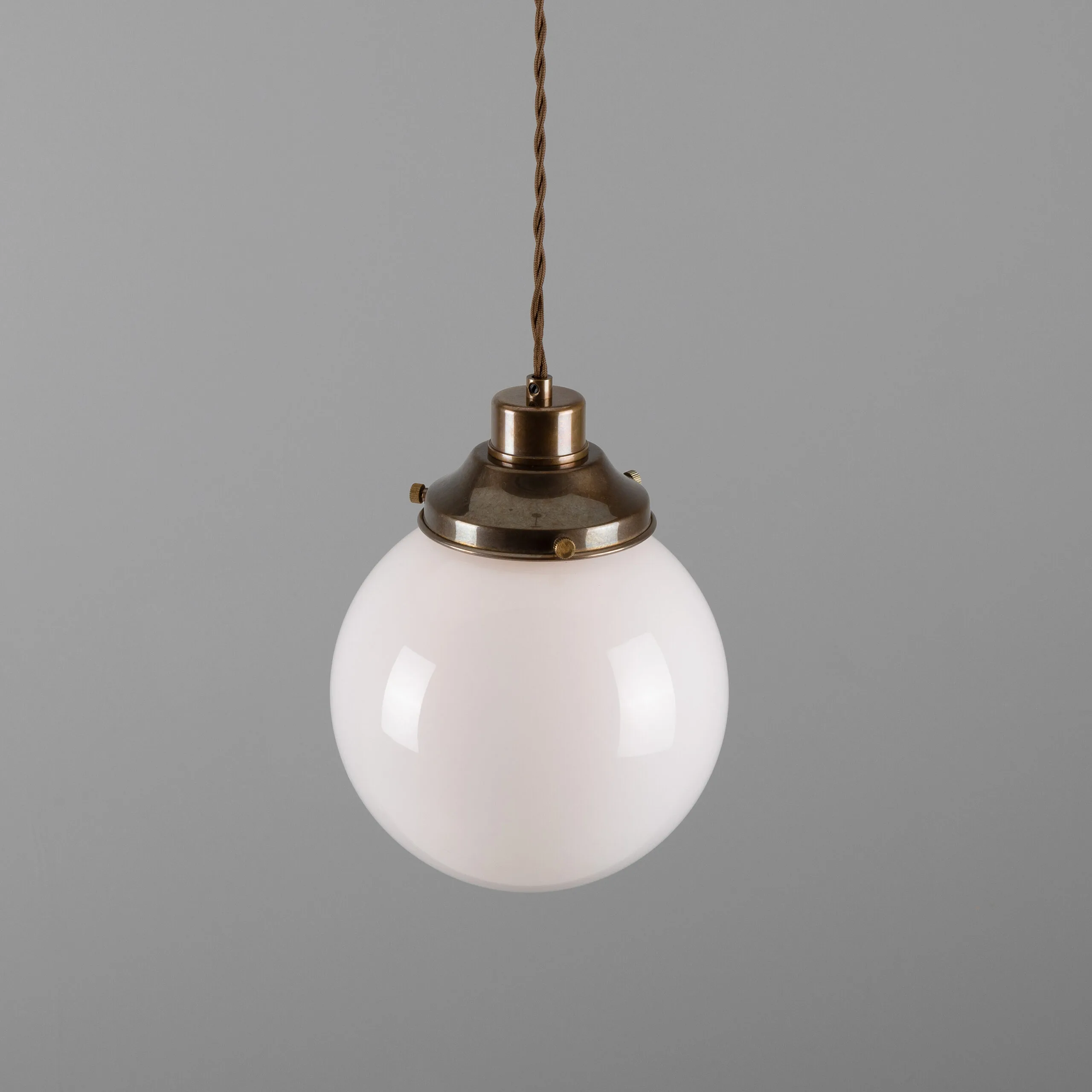 Gentry Opal Globe Pendant Light 20 cm Glass and Globe Lights Great Lighting UK Ltd