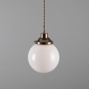 Gentry Opal Globe Pendant Light 25 cm Glass and Globe Lights Great Lighting UK Ltd