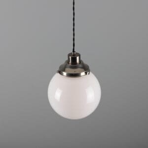 Gentry Opal Globe Pendant Light 25 cm Glass and Globe Lights Great Lighting UK Ltd