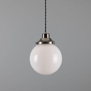 Gentry Opal Globe Pendant Light 20 cm Glass and Globe Lights Great Lighting UK Ltd