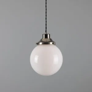 Gentry Opal Globe Pendant Light 20 cm Glass and Globe Lights Great Lighting UK Ltd