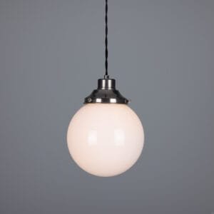 Gentry Opal Globe Pendant Light 25 cm Glass and Globe Lights Great Lighting UK Ltd