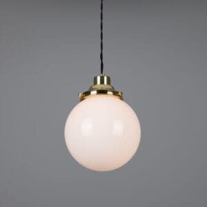 Gentry Opal Globe Pendant Light 25 cm Glass and Globe Lights Great Lighting UK Ltd