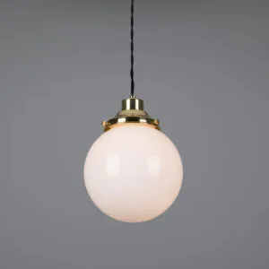 Gentry Opal Globe Pendant Light 25 cm Glass and Globe Lights Great Lighting UK Ltd
