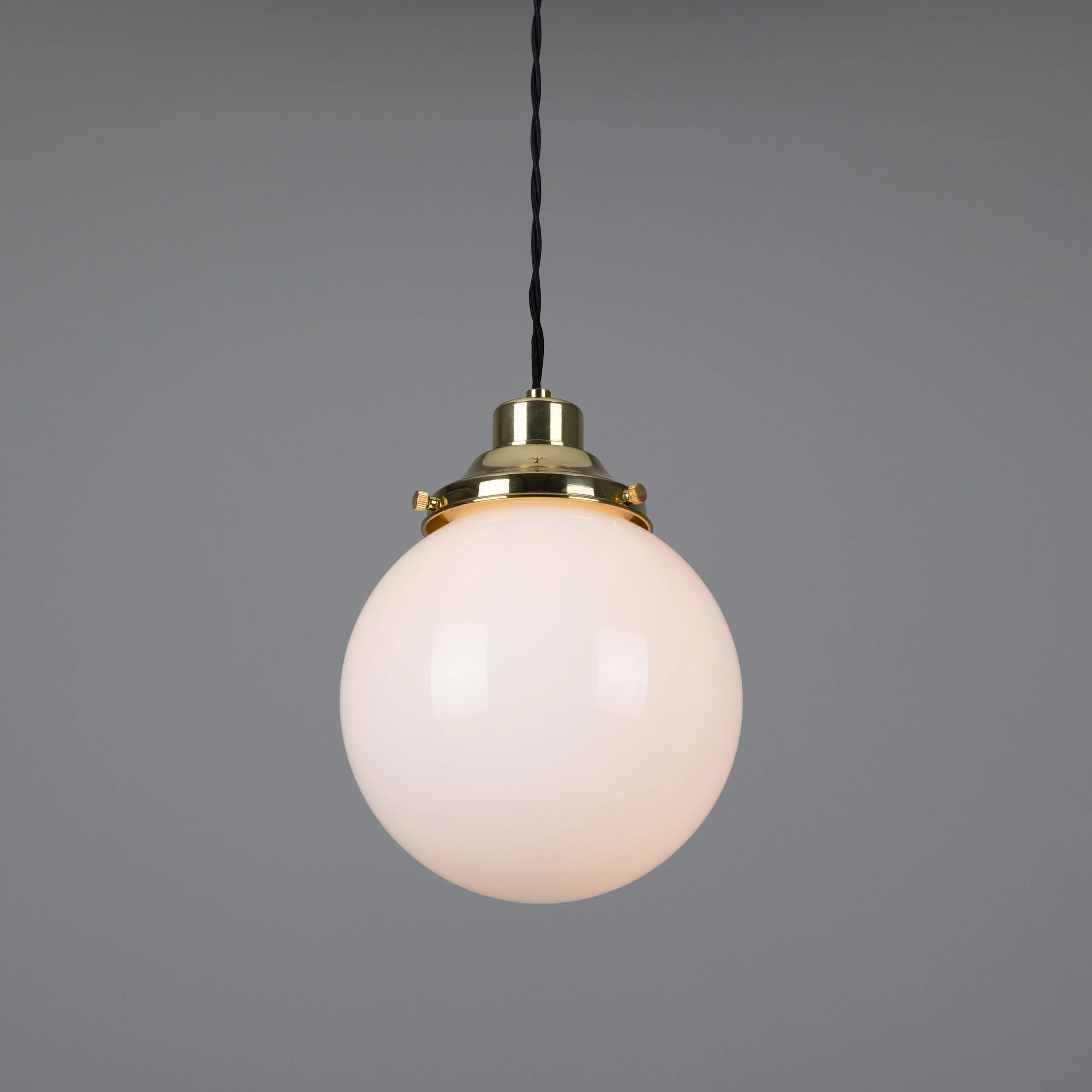 Gentry Opal Globe Pendant Light 25 cm Glass and Globe Lights Great Lighting UK Ltd