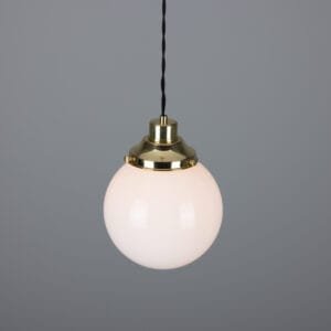 Gentry Opal Globe Pendant Light 20 cm Glass and Globe Lights Great Lighting UK Ltd