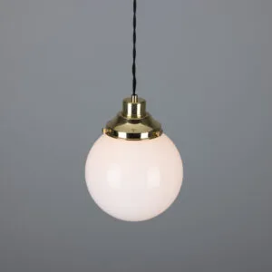 Gentry Opal Globe Pendant Light 20 cm Glass and Globe Lights Great Lighting UK Ltd