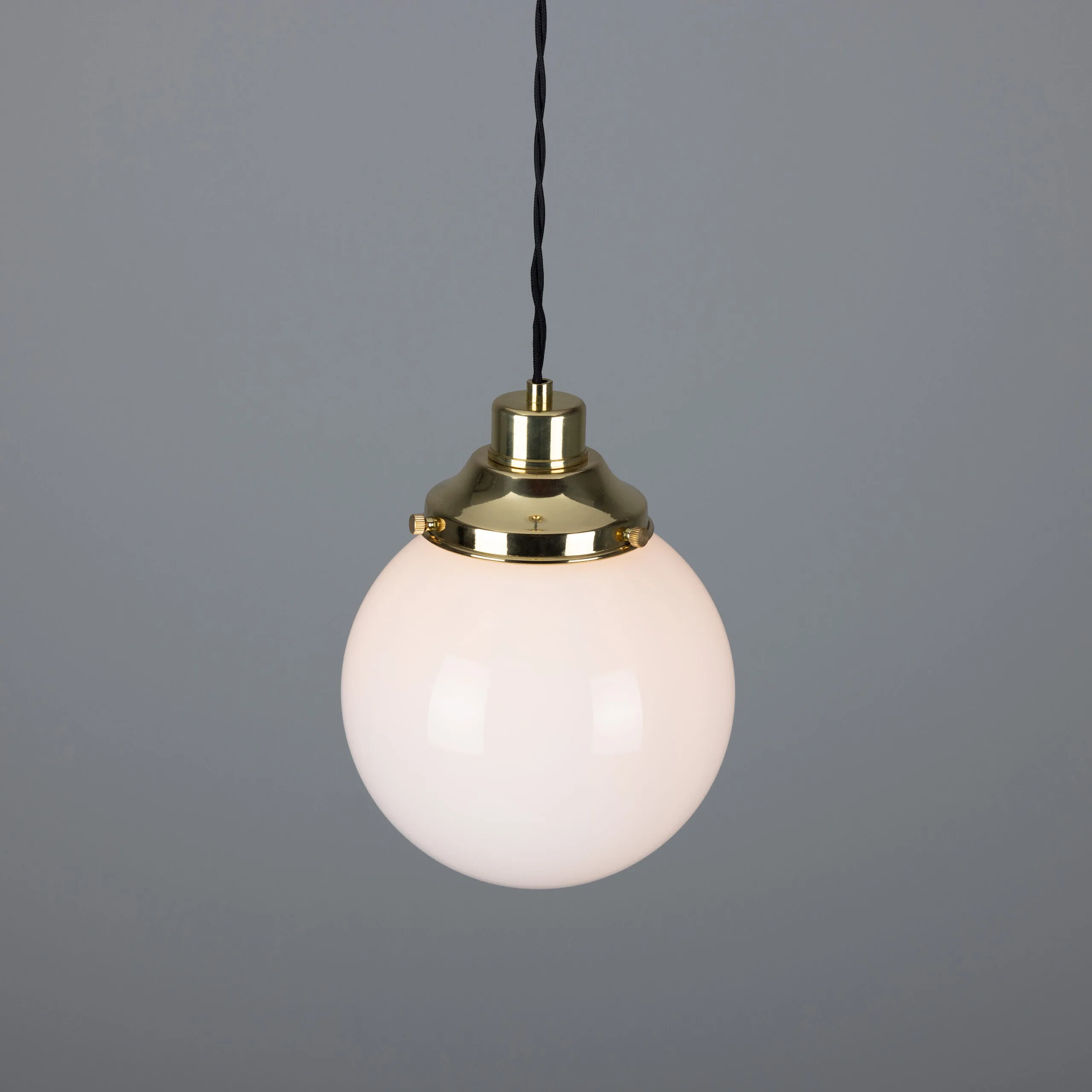 Gentry Opal Globe Pendant Light 20 cm Glass and Globe Lights Great Lighting UK Ltd
