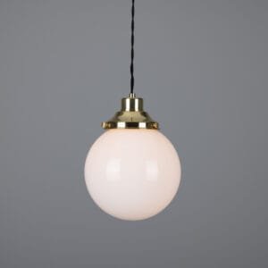 Gentry Opal Globe Pendant Light 25 cm Glass and Globe Lights Great Lighting UK Ltd
