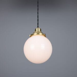 Gentry Opal Globe Pendant Light 25 cm Glass and Globe Lights Great Lighting UK Ltd