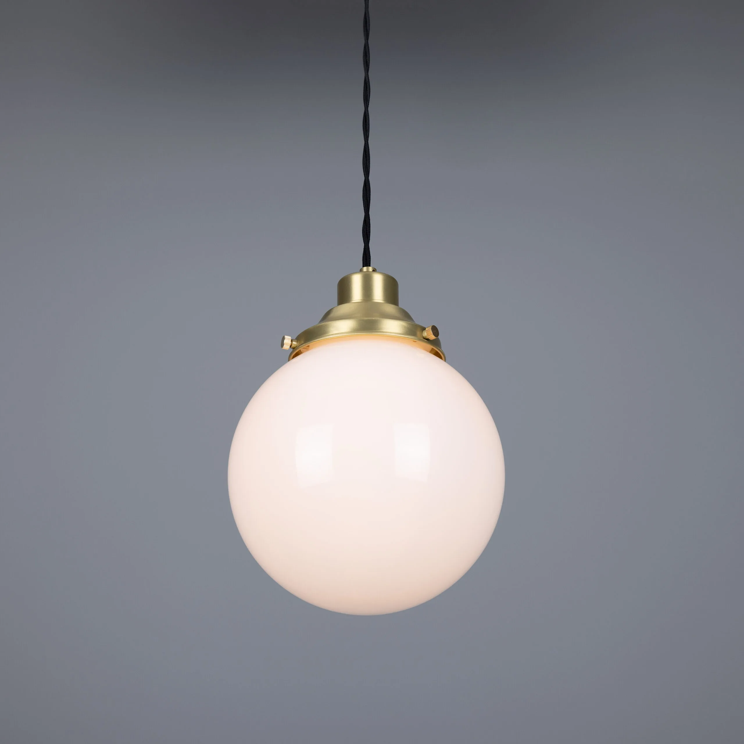 Gentry Opal Globe Pendant Light 20 cm Glass and Globe Lights Great Lighting UK Ltd