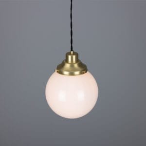 Gentry Opal Globe Pendant Light 25 cm Glass and Globe Lights Great Lighting UK Ltd