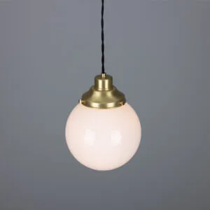 Gentry Opal Globe Pendant Light 20 cm Glass and Globe Lights Great Lighting UK Ltd
