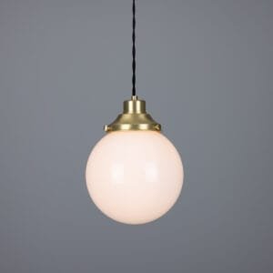 Gentry Opal Globe Pendant Light 20 cm Glass and Globe Lights Great Lighting UK Ltd