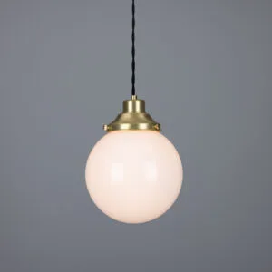 Gentry Opal Globe Pendant Light 20 cm Glass and Globe Lights Great Lighting UK Ltd