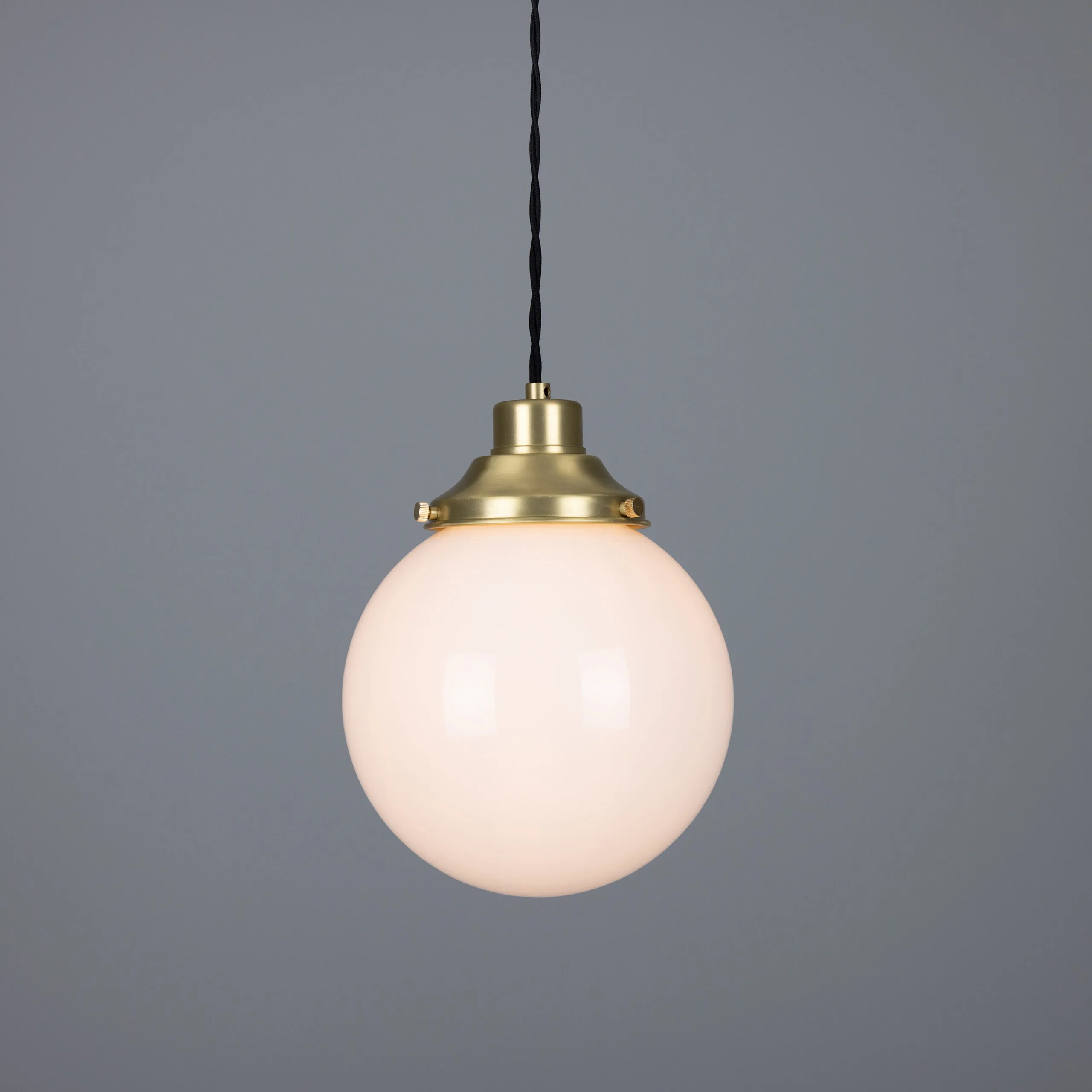 Gentry Opal Globe Pendant Light 20 cm Glass and Globe Lights Great Lighting UK Ltd