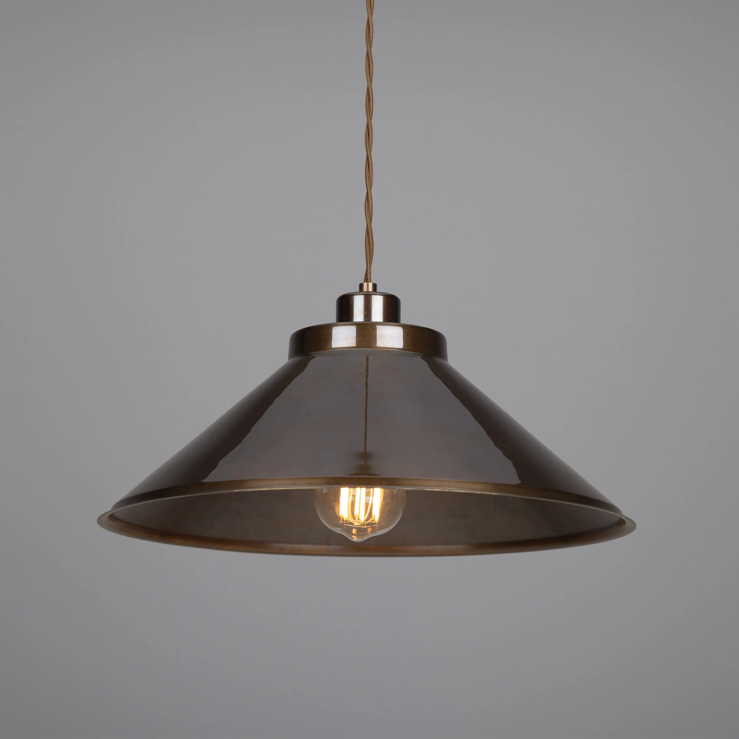 Rio Vintage Brass Pendant Light Industrial Pendant Lights Great Lighting UK Ltd