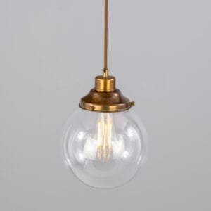 Virginia Clear Globe Pendant Light 20 cm Glass and Globe Lights Great Lighting UK Ltd