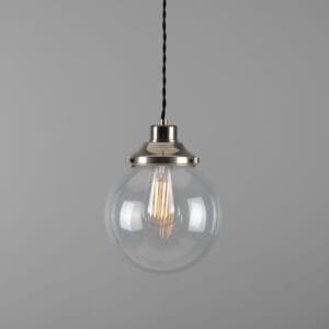 Virginia Clear Globe Pendant Light 20 cm Glass and Globe Lights Great Lighting UK Ltd