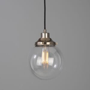 Virginia Clear Globe Pendant Light 20 cm Glass and Globe Lights Great Lighting UK Ltd