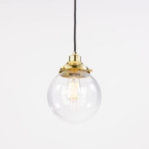 Virginia Clear Globe Pendant Light 20 cm Glass and Globe Lights Great Lighting UK Ltd
