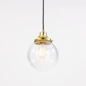 Virginia Clear Globe Pendant Light 20 cm Glass and Globe Lights Great Lighting UK Ltd