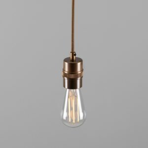 Devon Minimalist Brass Pendant Light Industrial Pendant Lights Great Lighting UK Ltd