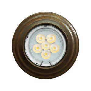 Lefkosia Circular Brass Recessed Spotlight 8cm Antique Brass Wall Lights Great Lighting UK Ltd