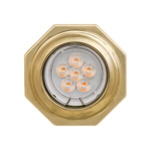 Palmanova Octagon Brass Recessed Spotlight 8.5cm Antique Brass Wall Lights Great Lighting UK Ltd