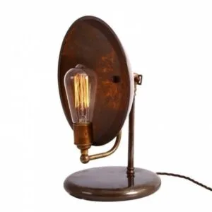 Chulainn Industrial Brass Dish Table Lamp Bedside Table Lamps Great Lighting UK Ltd
